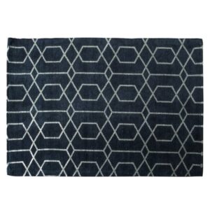 Winchester Medium Fabric Upholstered Rug In Charcoal