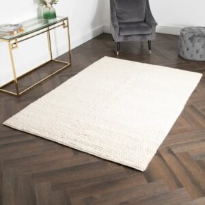 Cranbrook Large Bubble Wool Rug In Cream