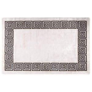 Corwin 150cm Polyester Washable Anti-Slip Rug In Light Beige And Black