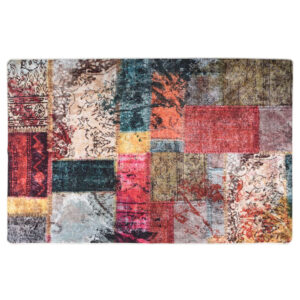 Corwin 150cm Polyester Washable Anti-Slip Rug In Patchwork Pattern