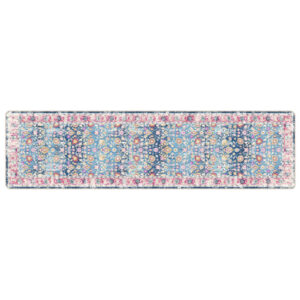 Corwin 300cm Polyester Washable Anti-Slip Rug In Blue And Pink