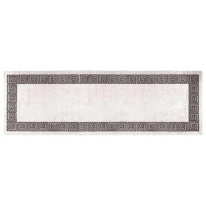 Corwin 300cm Polyester Washable Anti-Slip Rug In Light Beige And Black