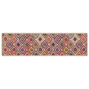 Corwin 300cm Polyester Washable Anti-Slip Rug In Multicolour And Natural